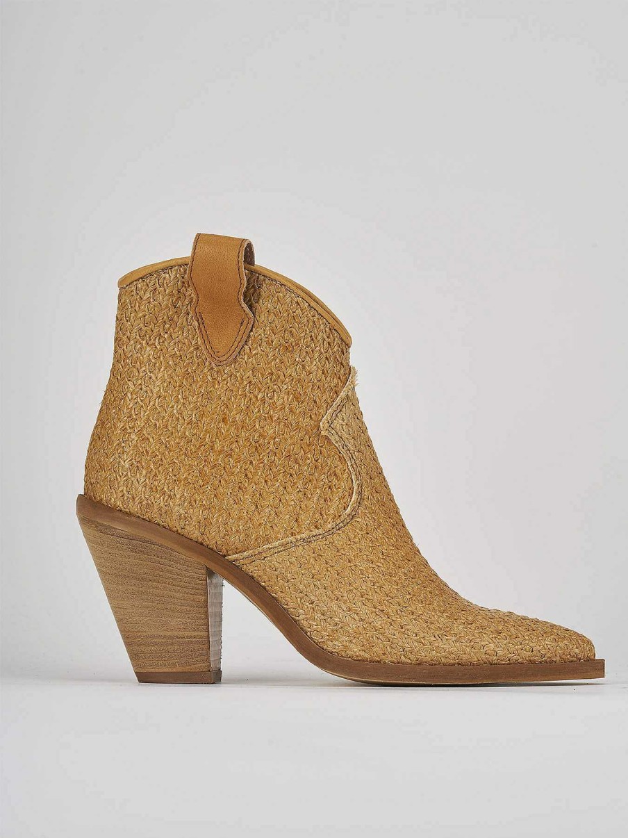 Mujer Barca | Botines Tacon Tacon 8 Cm Piel Beige