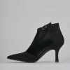 Mujer Barca | Botines De Tacon Alto Tacon 7 Cm Ante Negro