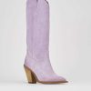 Mujer Barca | Botas De Tacon Tacon 7 Cm Ante Rosa