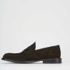 Hombre Barca | Mocasin Tacon 1 Cm Ante Marron Oscuro.