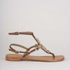 Mujer Barca | Sandalias Tacon Bajo Tacon 1 Cm Piel Marron