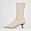 Mujer Barca | Botines Tacon Tacon 5 Cm Piel Beige