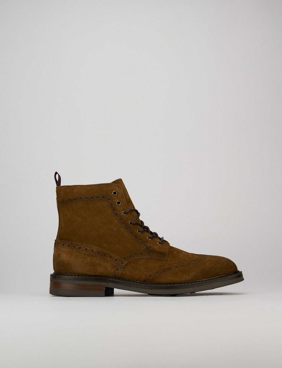 Hombre Barca | Botas Militares Gamuza Marron